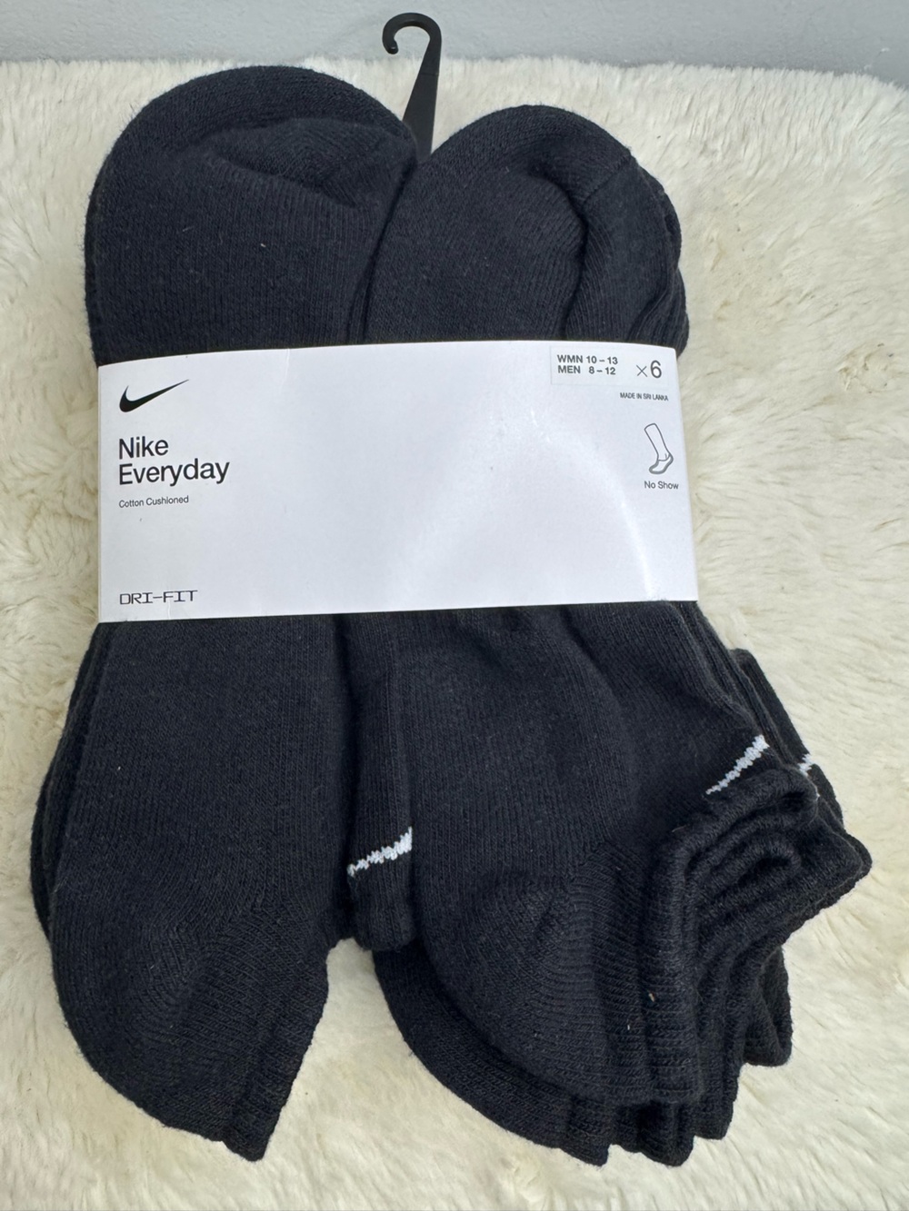 Nike Black No-Show Dri-FIT Athletic Socks - 6 Pack